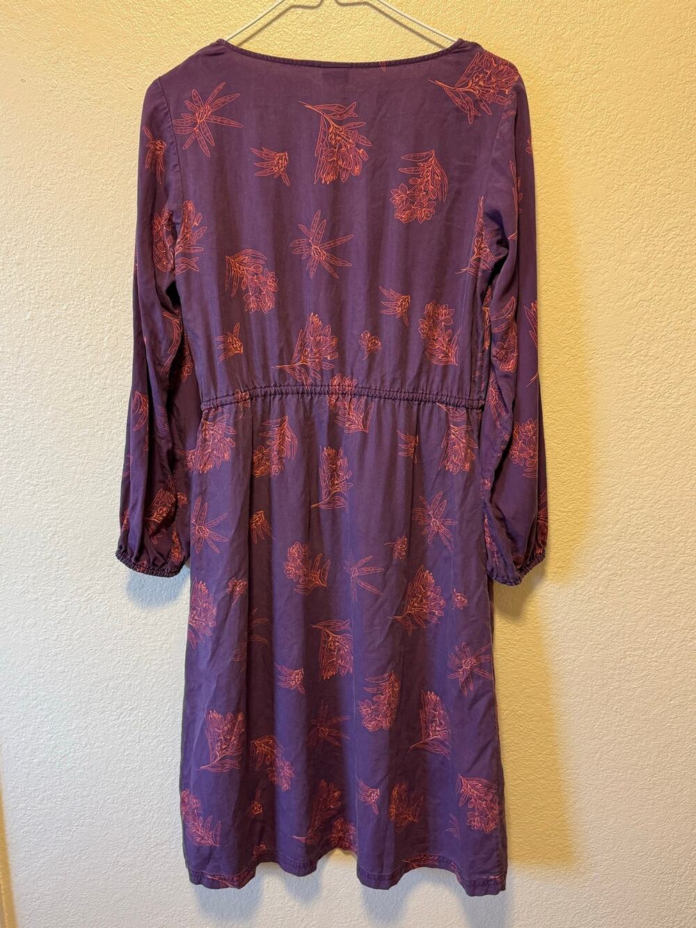 Patagonia Shallow Moon Dress Labrador Tea Deep Plum Floral Size M